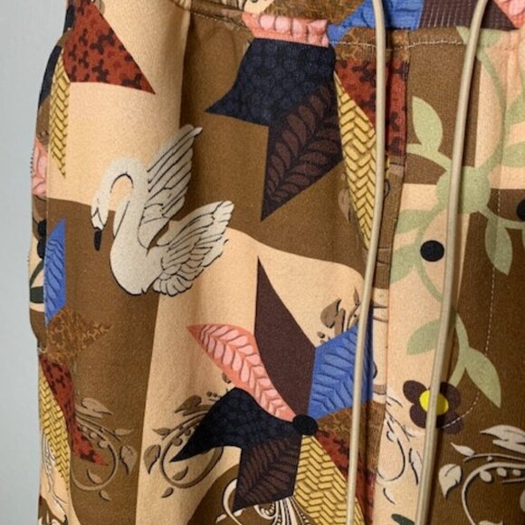 PRICE DROP! Well Known Studios Patchwork Joggers Pinwheels Swan Floral Size S - Picture 2 of 4